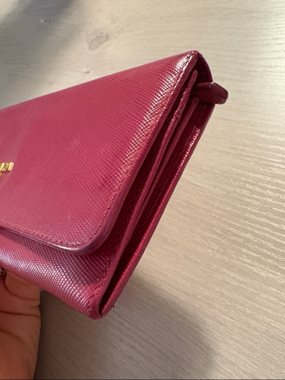 Prada Saffiano Leather Long Wallet - Raspberry - Picture 12 of 12